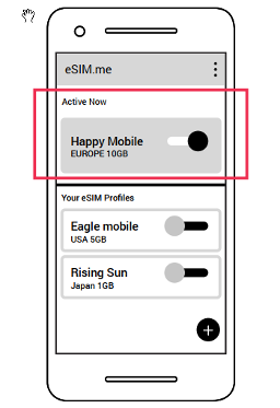 Желания eSIM профил е активен.